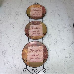 Three Plate Hanger Home Decor